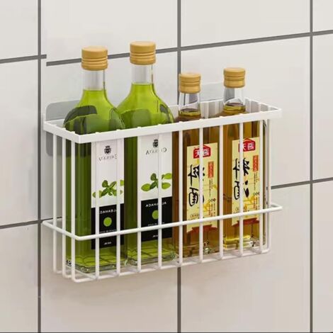 Boîte de rangement adhésive, boîte de rangement multi-usages, adaptée aux armoires/salles de bains/réfrigérateurs (1 pièce) (1/4)