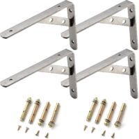 Lot de 4 supports d'étagère robustes – Supports de fleurs en métal polyvalents pour décoration de jardin et de maison (200 x 140 mm)