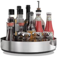 Étagère à épices rotative en acier inoxydable pour cuisine, étagère de rangement multifonctionnelle pour épices à poser sur le plan de travail