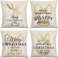 Housses de coussin à motifs de Noël, housses de coussin à motifs de flocons de neige, housses de coussin de Noël, housses de coussin, housses de coussin de Noël pour canapé