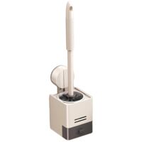 Ensemble brosse et porte-brosse WC, brosse WC murale avec ventouse et rangement intégré, convient aux surfaces lisses comme le carrelage ou le verre.