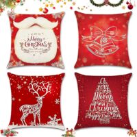 Taies d'oreiller de Noël (lot de 4), taies d'oreiller de Noël, taies d'oreiller décoratives, taies d'oreiller de Noël