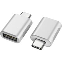 Adaptateur USB-C vers USB (lot de 2), Adaptateur USB-C vers USB 3.0, Adaptateur USB Type-C vers USB (Argent)