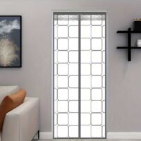 Rideau de porte magnétique à velcro, isolant thermique et coupe-vent, 100 x 220cm, pour cuisine et balcon