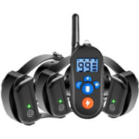 Collier anti-aboiements, rechargeable, 3 modes vibration/choc électrique/bip, portée efficace de 800 mètres, noir, un acheté, un offert.