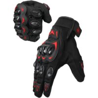 Gants de moto pour homme et femme - Respirants - Écran tactile - Gants de motocross - VTT - Pour la conduite, le cyclisme, la trottinette,M,rouge