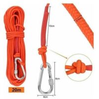 Corde tressée en polypropylène Cordes d'escalade 20M avec mousqueton Protection UV Anti-moisissure Anti-corrosion - Orange