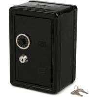 Coffre-fort enfant sécurisé, coffre à pièces avec plateforme, 18 cm × 12 cm × 10 cm, noir