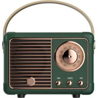 Enceinte Bluetooth rétro, mini enceinte Bluetooth portable, enceinte Bluetooth rechargeable, radio transistor rétro, cadeau (vert).