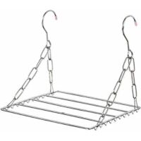 Balcony Folding Shoe Drying Rack Clothes Dryer Stainless Steel Laundry Underwear(Silver)