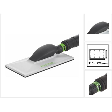 496963 Cale de ponçage HSK-A 115x226 – Pour ponçage à la main rapide – Aspiration intégrée pour environnement propre – Compatible bandes abrasives Festool