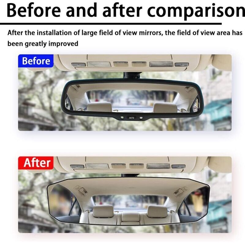 Rétroviseur Intérieur Panoramique Anti-Éblouissement - Compatible Peugeot 107, Toyota Aygo, Citroën C1