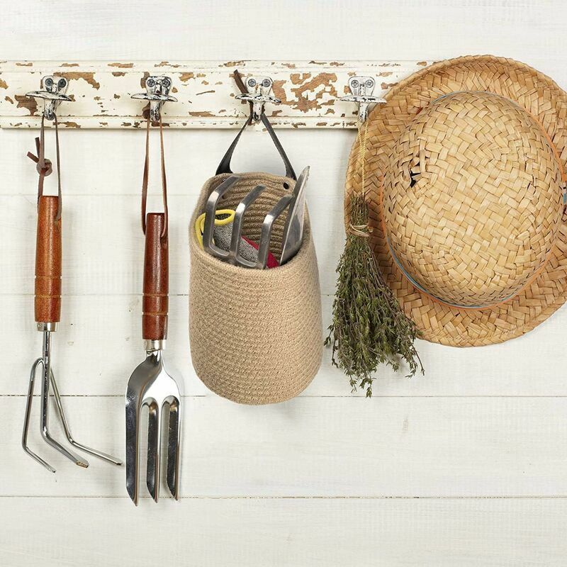 Lot De 5 Paniers Rangement Corde Tressée Verdenu – Avec Poignées Renforcées – Coton Naturel – Multi-usages Maison