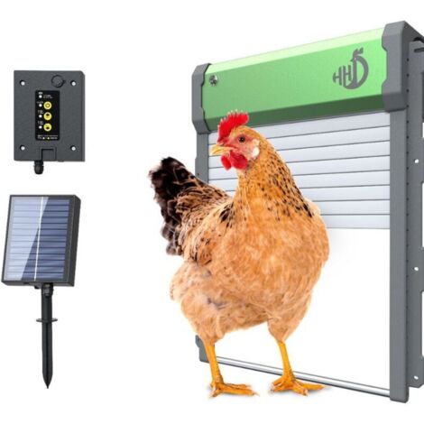 Porte Automatique Poulailler Grand Solaire: FOFNON Porte Poulailler Automatique Solaire - Minuterie et Capteur de Lumière - IP65