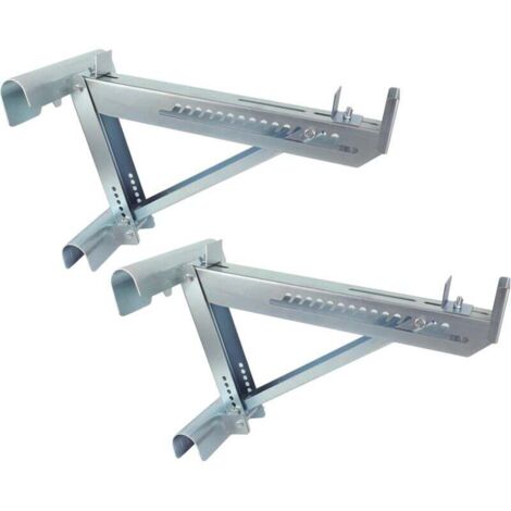 Aiperq – Support d'échafaudage à deux échelons – Corps court en aluminium – Charge max 120 kg – Compatible avec plateformes jusqu'à 20 pouces