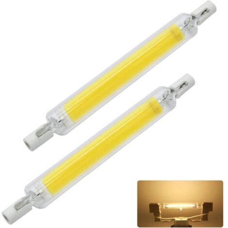 Ampoule LED R7S 118 mm, 10 W AC220 V/230 V, ampoule linéaire non dimmable, réflecteur à double extrémité, ampoules COB R7S économes en énergie, ampoule halogène de remplacement, lumière chaude, 2 pièc (1/5)