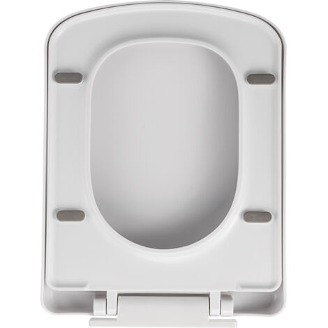 Ugreat – Abattant WC carré avec charnières réglables – Bouchon à fermeture douce – Libération rapide – Antibactérien – Design moderne en PP