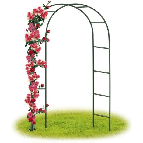 Ugreat – Arche de jardin en métal 240 cm – Tuteur pour plantes grimpantes – Colonne décorative mariage – Largeur 140 cm, profondeur 38 cm