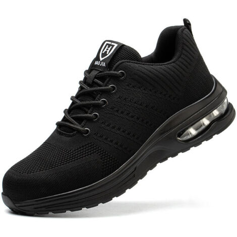 Chaussures de Securité Hommes Femmes Legere Basket de Securite Respirante Confortable Chaussure de Travail avec Embout en Acier Noir Taille (38) (1/5)