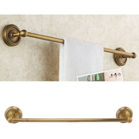 Porte-serviettes en cuivre Style européen salle de bain barre unique porte-serviettes salle de bain Antique (1/5)