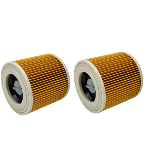 Filtre à cartouche - Convient aux aspirateurs Kärcher - Filtre d'échappement d'air des séries WD1, WD2, WD3 et A - Cartouche de filtre d'échappement d'air - Filtre à cartouche -2 pièces (1/5)