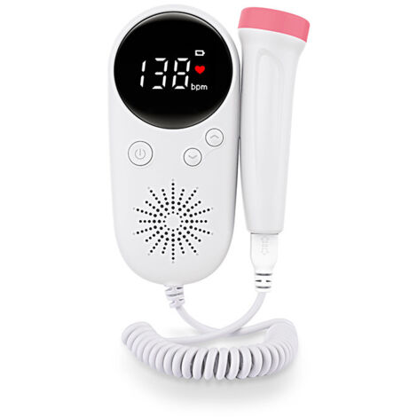 Moniteur de bruit cardiaque foetal foetal foetal, moniteur de fréquence cardiaque numérique enregistreur portable à écran LCD, gardez votre bébé en sécurité (1/5)