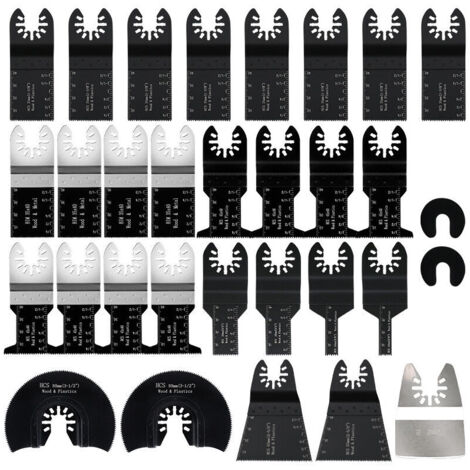 Lot de 31 lames de scie oscillante multi-outils, accessoire multi-outil oscillant, lames de scie universelles pour Bosch Dewalt Makita coupe des clous de carrelage d'angle en bois