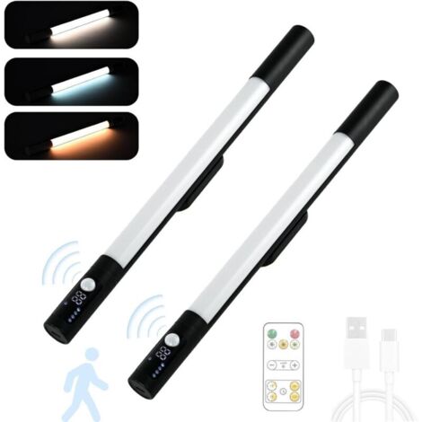 Intérieur Applique Murale avec Détecteur de Mouvement Lampe Murale avec ,induction,Luminaire Mural Dimmable Éclairage Mural LED Cuisine Sous Meuble Pour Cuisine Placard Escalier (Noir,2 Pièces) [Class