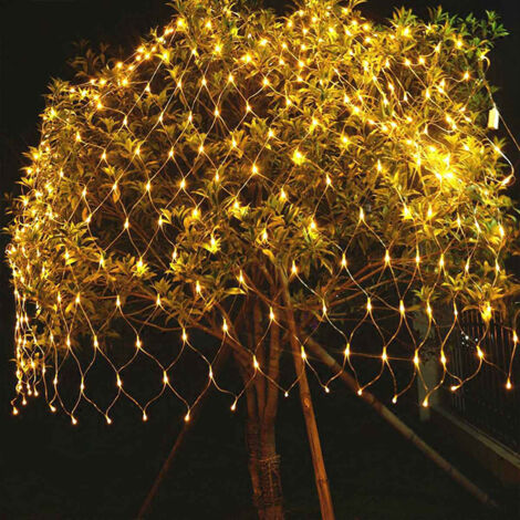 Filet Lumineux Solaire Extérieur, 6 M x 4 M 540 LEDs Guirlande Lumineuse de Filet, Etanche Guirlande Lumineuses Filet pour Noël Buissons Clôture Jardins (1/5)