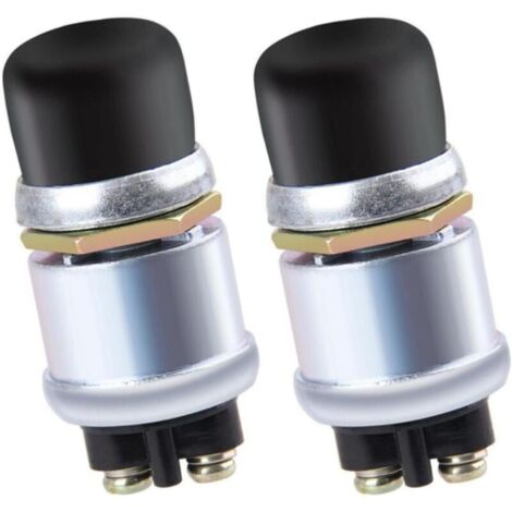 2 pièces klaxon interrupteur de démarrage du moteur SPST démarreur à bouton-poussoir étanche 50A 12V pour bateau de voiture Camion de voiture/bateau/moteur diesel bouton de démarrage à un bouto (1/5)