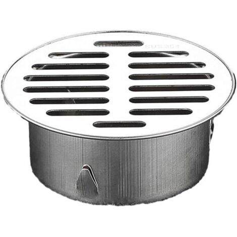 CCYKXA Siphon de sol rond en acier inoxydable de 90 mm - Anti-blocage - Pour le toit extérieur - Avec grand déplacement - Pour jardin, terrasse extérieure (1/5)