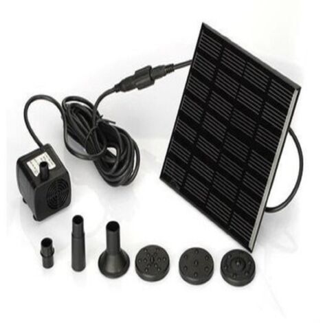 Ahlsen – Pompe solaire 7V 1.2W pour fontaine – Débit 200L/h – Hauteur de levage 110 cm – 6 buses pour pulvérisation personnalisée