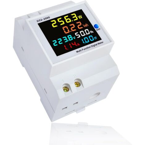 Tigrezy Compteur D\'énergie Numérique, Compteur D\'électrique Numérique AC 40-300V 100A Compteur Divisionnaire Electrique DIN Mètre Watt KWh Voltmètre Ampèremètre (1/5)