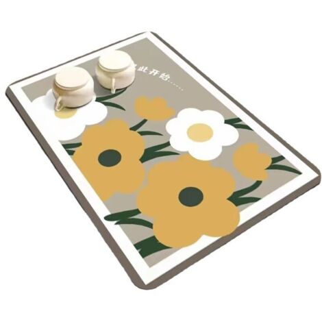 Ahlsen 2 x Tapis Absorbant Vaisselle Egouttoir Machine a Cafe de Drainage Cuisine Super Sechage Égouttoir Evier Microfibre à Café Cafetiere sur Évier Séchage pour en Antidérapant Plat Bar Diatomite So