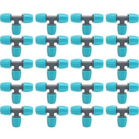 Ccykxa – Raccords en T barbelé 16mm – Lot de 20 connecteurs d'irrigation goutte à goutte – Étanchéité renforcée – Installation facile sans outil - 20pcs