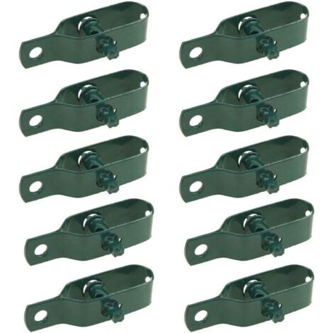 CCYKXAA Lot de 10 tendeurs de fil de clôture électrique en acier au carbone pour bétail, bétail, chevaux, ferme, jardin, câble à cliquet, 96 mm d'épaisseur, vert (1/4)