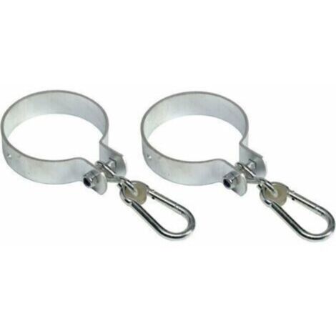 Lot de 2 crochets de balançoire avec mousqueton pour poutres rondes Ø 10cm