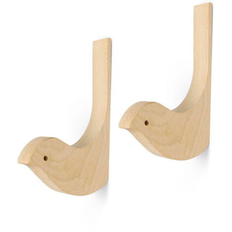 CCYKXA 2 Pièce patère bois, 155 mm Porte Manteau Bois, Texture Claire, Forme D'oiseau, Patère Murale Peut être Utilisé Dans le Salon, la Chambre, la Salle de Bain, L'armoire (1/5)