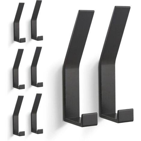 Ccykxa – Patères murales 8 pcs en alliage d'aluminium – Fixation robuste avec vis – Capacité de chargement jusqu'à 50 lb – Design moderne noir