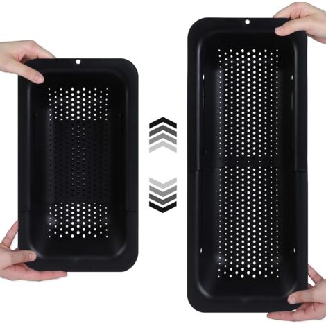 Ccykxa – Passoire extensible pour évier – Laver légumes, fruits, égoutter pâtes – S'étend de 34.5 à 48 cm – Sans BPA, passe au lave-vaisselle
