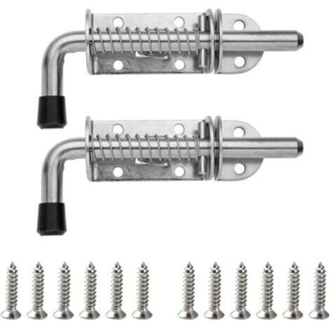 CCYKXA Lot de 2 loquets à ressort en acier inoxydable pour porte coulissante - Facile à installer - Loquets à ressort - Verrou portable pour porte et fenêtre