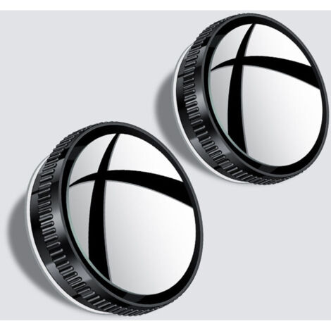 CCYKXA (Noir)Lot de 2 rétroviseurs d'angle de voiture en verre HD rond avec rétroviseurs convexe encadrés avec ventouse grand angle réglable pour voitures (1/5)