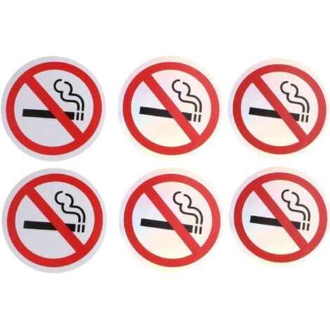 CCYKXA Aucun Signe de Fumer Autocollant 6 Pièces 82 Mm Voiture Van Fenêtre Taxi Chambre Affiche Davertissement Anti-Rayures Auto-Adhésif Vinyle Avertissement Logo Signe (1/5)