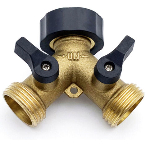 CCYKXA Robinet Double Machine a Lave, Répartiteur de Robinet de Jardin en Laiton, Raccord en Y, 3/4 Pouces pour Connexion de 2 Appareils, Robinet Double Sortie pour Robinet Jardin,Adaptateur Robinet (1/5)
