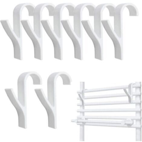 Ahlsen Lot de 8 Crochet pour Radiateurs, Porte serviette salle de bain, Radiateur Sèche-serviettes, crochet porte serviette pour radiateur, crochet seche serviette (Blanc)