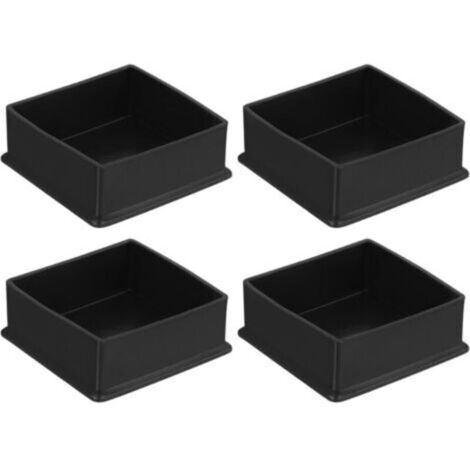 CCYKXA 4Pcs Embouts de Pieds de Chaise Carrés en PVC, 80mm x 80mm OD, Noirs, Protections de Pieds de Meubles pour Table, Capuchons de Pieds de Chaise, Protège-Sols pour Table de Patio