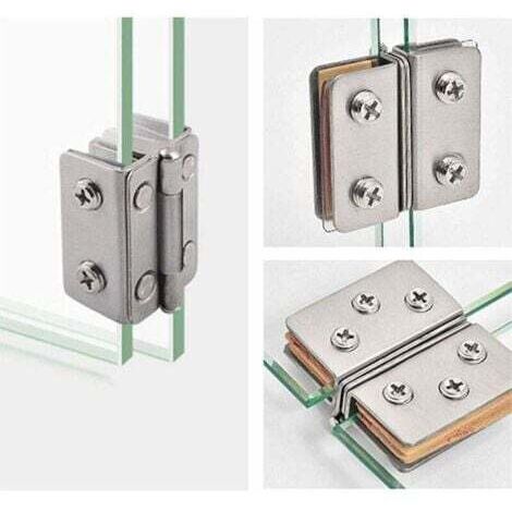 Tigrezy 4 pièces charnières de porte en verre en acier inoxydable angle d'ouverture 180° pour verre de 5-8mm d'épaisseur—— (1/5)