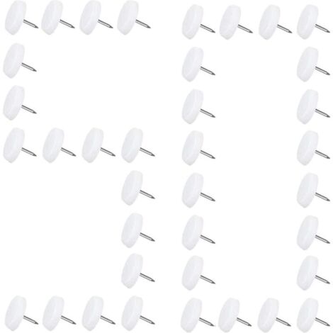 Ahlsen 50pcs Patin Glisseurs pour Meuble Tampon Pied Teflon a Clouer avec Vis Patin Chaise 20mm Quincaillerie du Meuble pour Protege Pied a Clouer de Meuble et Plancher - 5mm d'épaisseurs (20mm)