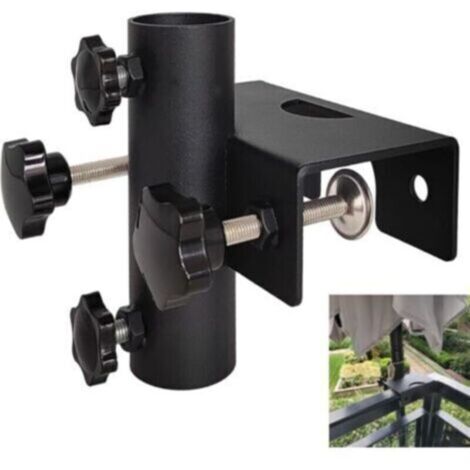 Ccykxa – Support pour parasol de balcon 17x15x12cm – Fixation sur balustrade – Acier lourd antirouille – Installation rapide – 1 pièce