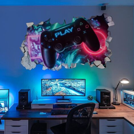 Ccykxa – Autocollants muraux gamer 3D – Décoration moderne pour chambre garçon – Stickers faciles à poser – Matériaux transparents pour un rendu optimal (1/4)